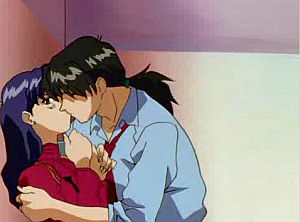 evangerion-kaji-kisses-misato-in-elevator.jpg