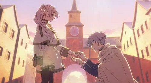葬送のフリーレン第14話「若者の特権」指輪をフリーレンの指にはめるヒンメル